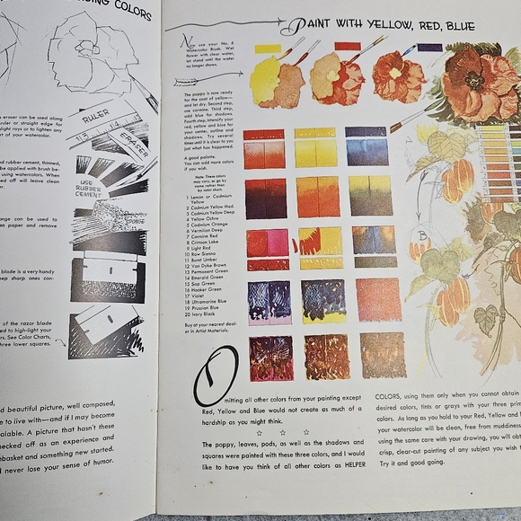 How To Do Water Colors Materials to Use and How to Paint with Watercolors #5 Vtg - Picture 15 of 16